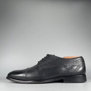 G.H. Bass Men's Size 8 M Black Leather Cap Toe Wingtip Derby Casual Dress Shoes